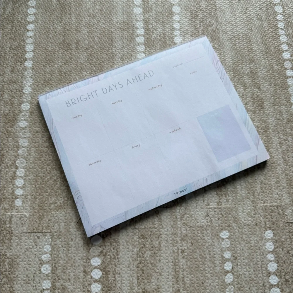 Anthropologie Bright Days Ahead Weekly Calendar White blue marble design